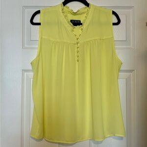 J. Crew Women's Neon Yellow Button-Front Sleeveless Top